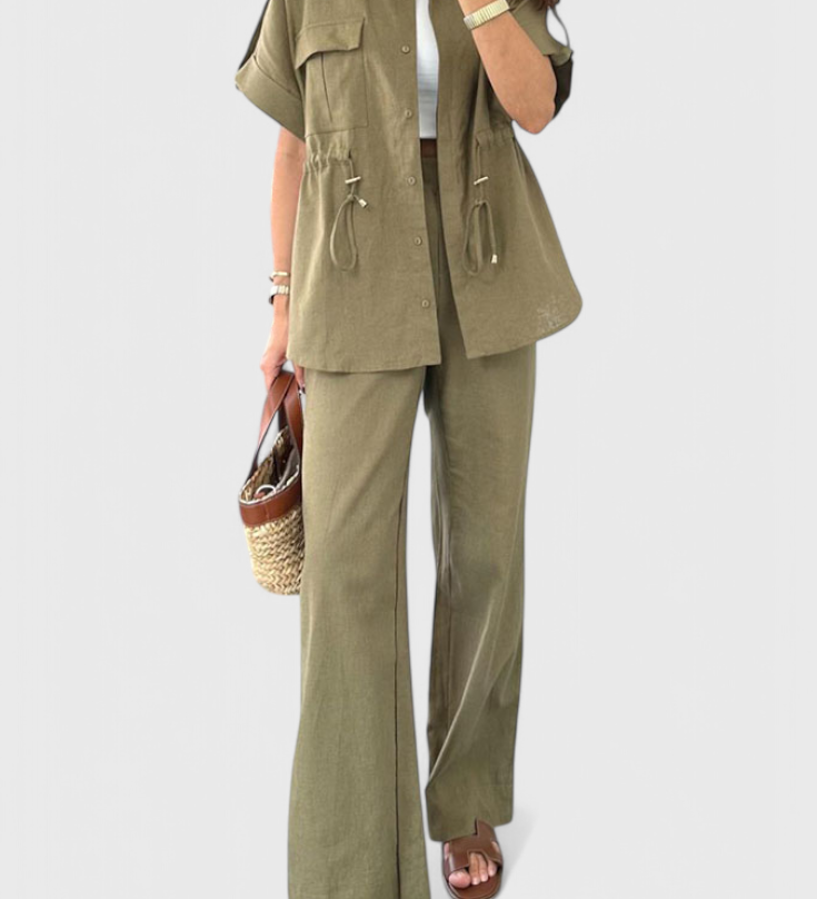 Lani Χαλαρό Σετ Δύο Τεμαχίων με Πουκάμισο και Παντελόνι