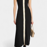 Brielle Αμάνικο Πλεκτό Φόρεμα με Λαιμόκοψη V και Αντίθετα Κουμπιά