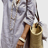 Αγλαΐα - Ριγέ Φόρεμα πουκάμισου