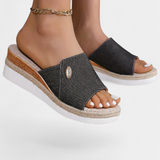 Πέδιλα Betina Ανοιχτής Πλατφόρμας από Φυσικό Ύφασμα