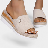 Πέδιλα Betina Ανοιχτής Πλατφόρμας από Φυσικό Ύφασμα