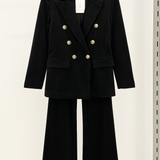 Dimitra | Βελούδινο Σακάκι Διπλής Στήθους Σετ