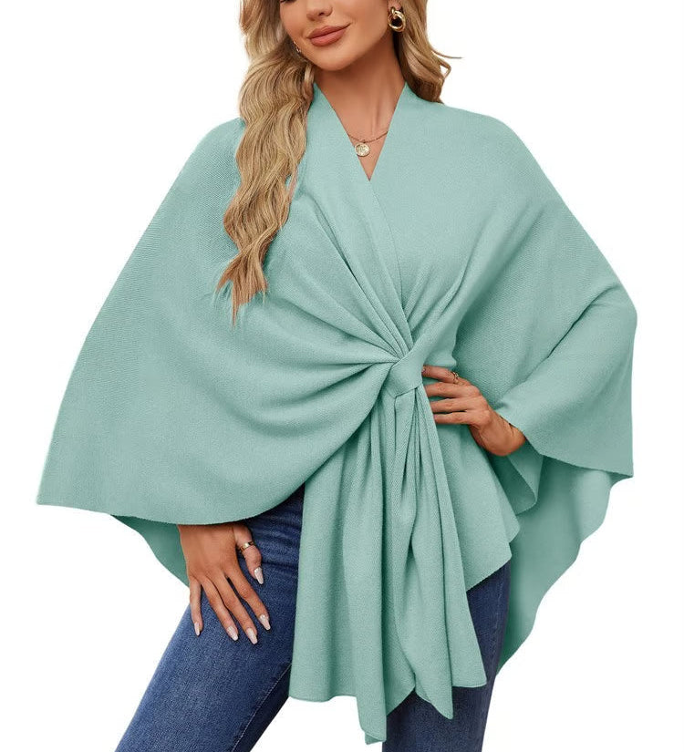 Maegan | Κομψό σάλι τύπου πόντσο με απαλή ανοιχτή μπροστινή σχεδίαση