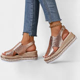 Felisa Σανδάλια πλατφόρμας με ανάγλυφη υφή και υφαντή σόλα