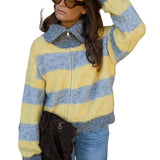 Λουσιάννα - Γκρι και Κίτρινη Ζακέτα Mayfair (Grey and Yellow Mayfair Cardigan)