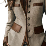 Clarine – Κλασικό Σακάκι με Όρθιο Γιακά και Κουμπιά (Classic Stand-Collar Button Blazer Coat)