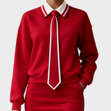 Sabrina | Φούτερ με γιακά με ασπρόμαυρο σχέδιο