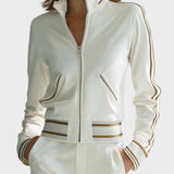 Zinia | Γυναικείο Κομψό Casual Σετ με Λευκό Μακρυμάνικο Τοπ και Παντελόνι