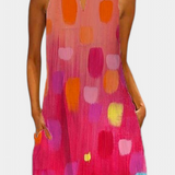 Enna Πολύχρωμο Αμάνικο Φόρεμα με Λαιμόκοψη V