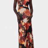 Melody Πουά Maxi Φόρεμα με Βαθιά Λαιμόκοψη