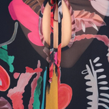 Φόρεμα Annegret Floral Midi με Μακριά Μανίκια και Ρευστή Γραμμή