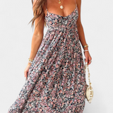 Reyna Φόρεμα Floral Maxi με Ανοιχτή Πλάτη