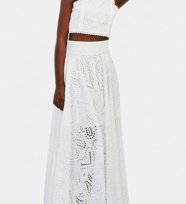 Danitza Ρομαντικό Σετ με Δαντέλα και Διάτρητο Φλοράλ Σχέδιο