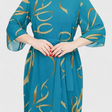 Amelie Φόρεμα Midi με Print, Ζώνη και Ευέλικτο Κόψιμο