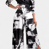 Brina Ολόσωμη Φόρμα Tie Dye με Ανοιχτούς Ώμους και Σκίσιμο