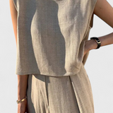 Lauren Σετ Δύο Τεμαχίων με Φαρδύ Παντελόνι