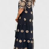 Cathy Κομψό Καλοκαιρινό Φόρεμα από Δίχτυ με Ανοίγματα και Ρευστή Γραμμή