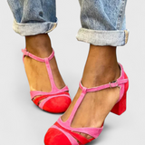 Noiré κομψά σανδάλια με άνετο τακούνι και στήριξη αστραγάλου