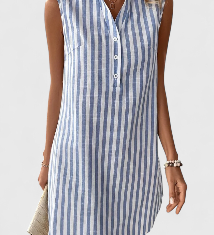 Hiley Αμάνικο Ριγέ Φόρεμα Πουκάμισο