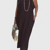 Yurena Αμάνικο Λινό Φόρεμα