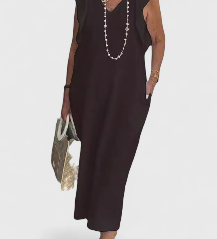 Yurena Αμάνικο Λινό Φόρεμα