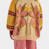 Casey Πλεκτή ζακέτα με λουλουδάτο σχέδιο και χαλαρή εφαρμογή