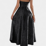 Gilda Φόρεμα Jacquard Midi με Ανοιχτή Πλάτη και Ψηλή Μέση