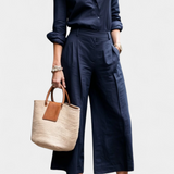 Σετ Sabina Ροζ με Αέρινο Πουκάμισο και Παντελόνια Κάπρι