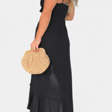 Kailani Μάξι Φόρεμα Ruffle με Μπροστινό Κόμπο