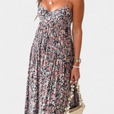 Reyna Φόρεμα Floral Maxi με Ανοιχτή Πλάτη