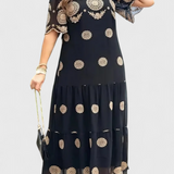 Cathy Κομψό Καλοκαιρινό Φόρεμα από Δίχτυ με Ανοίγματα και Ρευστή Γραμμή