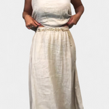 Σετ από Λινό και Βαμβάκι με Αμάνικο Γιλέκο και Φούστα