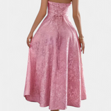 Gilda Φόρεμα Jacquard Midi με Ανοιχτή Πλάτη και Ψηλή Μέση