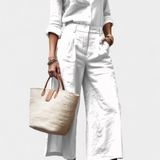 Σετ Sabina Ροζ με Αέρινο Πουκάμισο και Παντελόνια Κάπρι