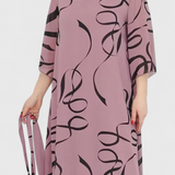 Amelie Φόρεμα Midi με Print, Ζώνη και Ευέλικτο Κόψιμο