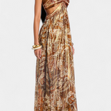 Τάσα Μάξι Φόρεμα με Δετό Λαιμό, Ανοιχτή Πλάτη και Κοψίματα