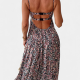 Reyna Φόρεμα Floral Maxi με Ανοιχτή Πλάτη