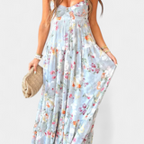 Neha Φόρεμα Floral με Ανοιχτή Πλάτη και Τιράντες Σπαγγέτι