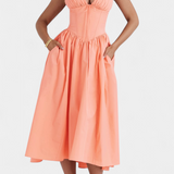 Margie Μίντι Φόρεμα με Λαιμόκοψη V και Ρομαντική Φλοράλ Στάμπα