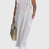 Yurena Αμάνικο Λινό Φόρεμα