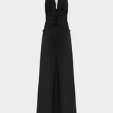 Ashanty Μακρύ Φόρεμα με Λαιμόκοψη και Διάφανη Δαντέλα στη Μέση