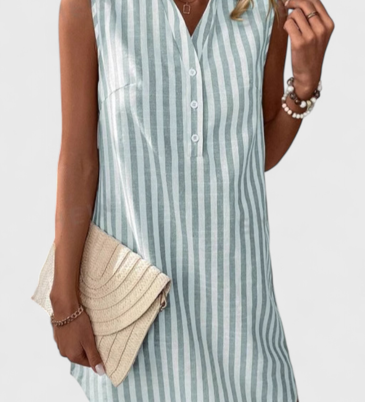 Hiley Αμάνικο Ριγέ Φόρεμα Πουκάμισο