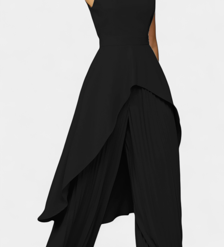 Χρυσούλα Ασύμμετρο Σετ με Πλισέ Παντελόνι