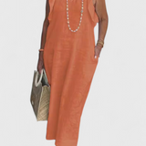 Yurena Αμάνικο Λινό Φόρεμα