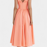 Margie Μίντι Φόρεμα με Λαιμόκοψη V και Ρομαντική Φλοράλ Στάμπα