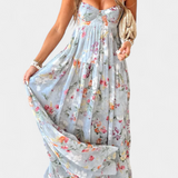 Neha Φόρεμα Floral με Ανοιχτή Πλάτη και Τιράντες Σπαγγέτι