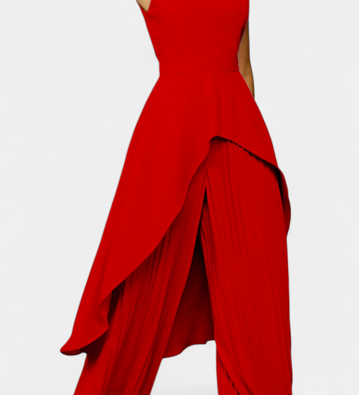 Χρυσούλα Ασύμμετρο Σετ με Πλισέ Παντελόνι