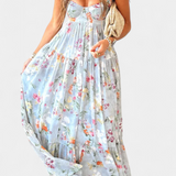Neha Φόρεμα Floral με Ανοιχτή Πλάτη και Τιράντες Σπαγγέτι