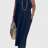 Yurena Αμάνικο Λινό Φόρεμα