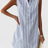 Hiley Αμάνικο Ριγέ Φόρεμα Πουκάμισο